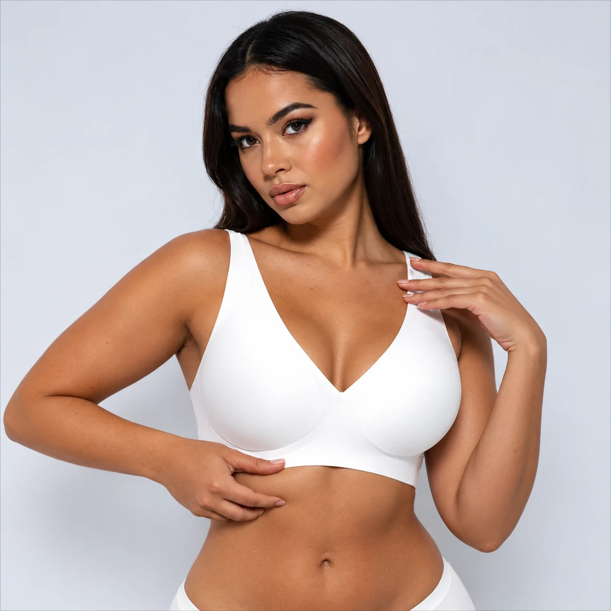 Alma Hamac 360™ blanc, soutien-gorge sans armatures porté
