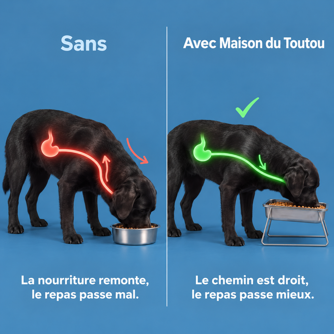 Gamelle orthopédique surélevée pour chiens moyens et grands