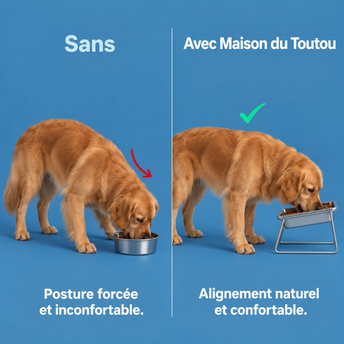 Gamelle orthopédique surélevée pour chiens moyens et grands