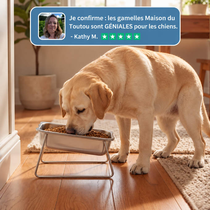Gamelle orthopédique surélevée pour chiens moyens et grands