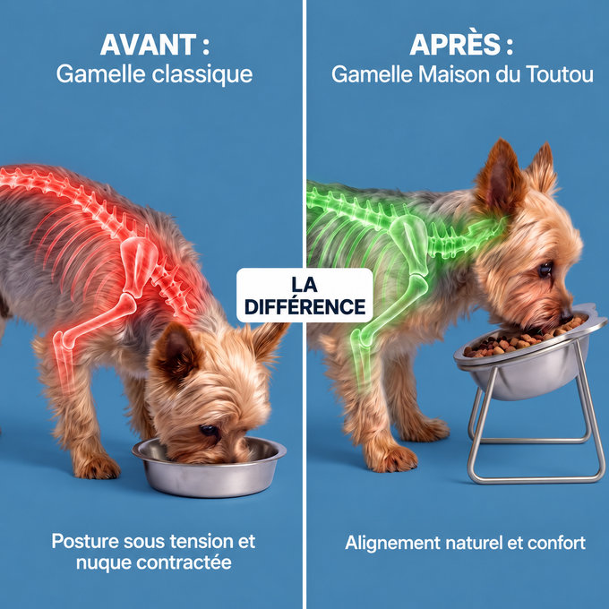 Gamelle orthopédique surélevée pour petits chiens
